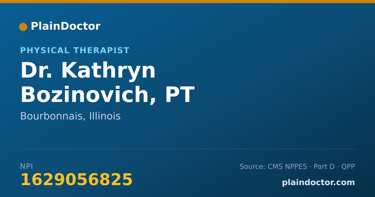 Shareable card for Kathryn Bozinovich, PT - Physical Therapist, Bourbonnais, IL