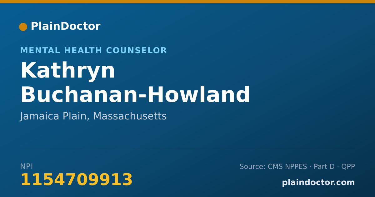 Shareable card for Kathryn Buchanan-Howland - Mental Health Counselor, Jamaica Plain, MA