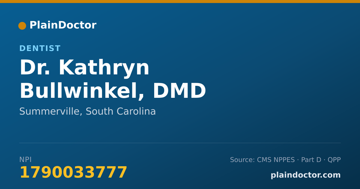 Shareable card for Kathryn Bullwinkel, DMD - Dentist, Summerville, SC