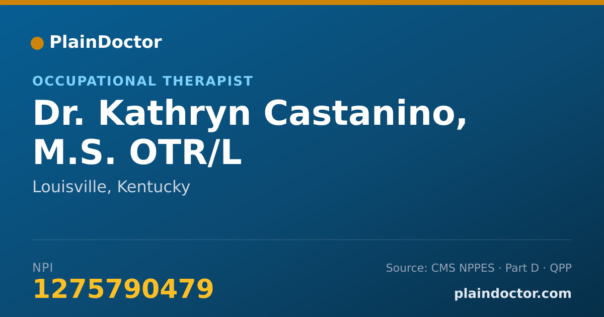 Shareable card for Kathryn Castanino, M.S. OTR/L - Occupational Therapist, Louisville, KY
