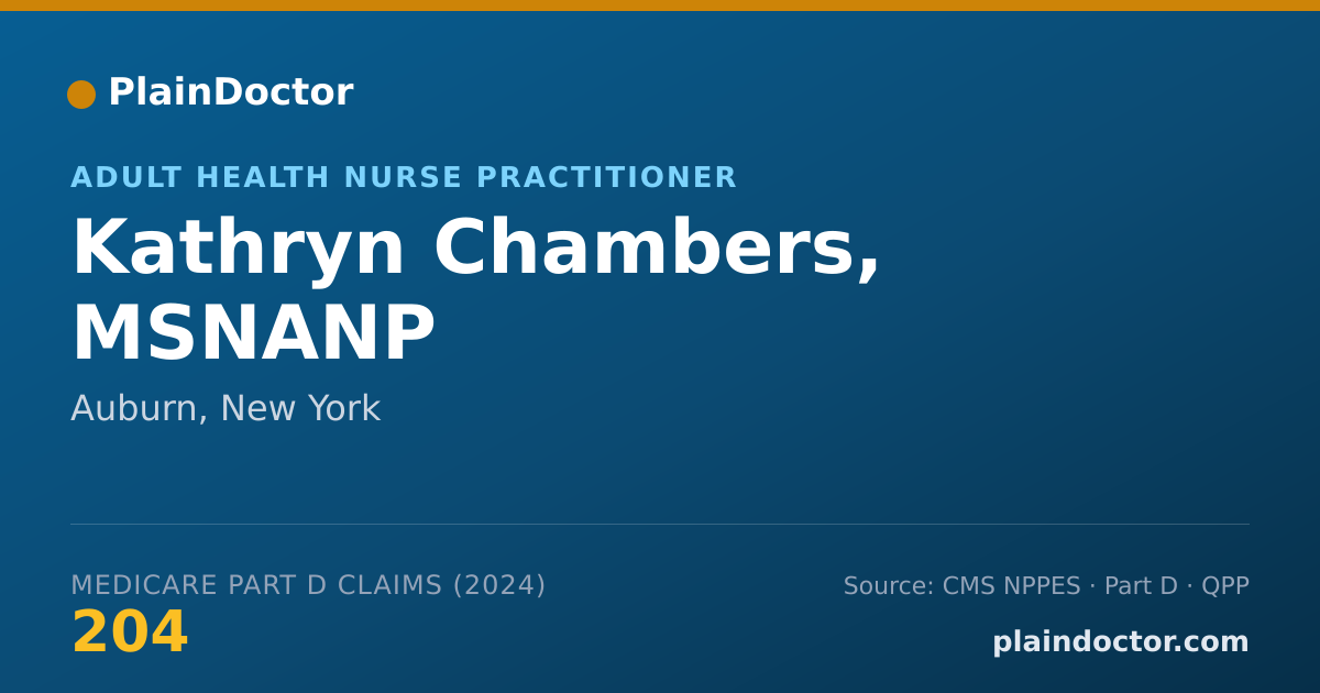 Shareable card for Kathryn Chambers, MSNANP - Adult Health Nurse Practitioner, Auburn, NY