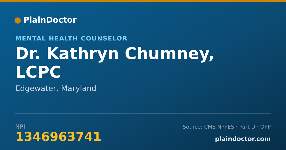 Shareable card for Kathryn Chumney, LCPC - Mental Health Counselor, Edgewater, MD