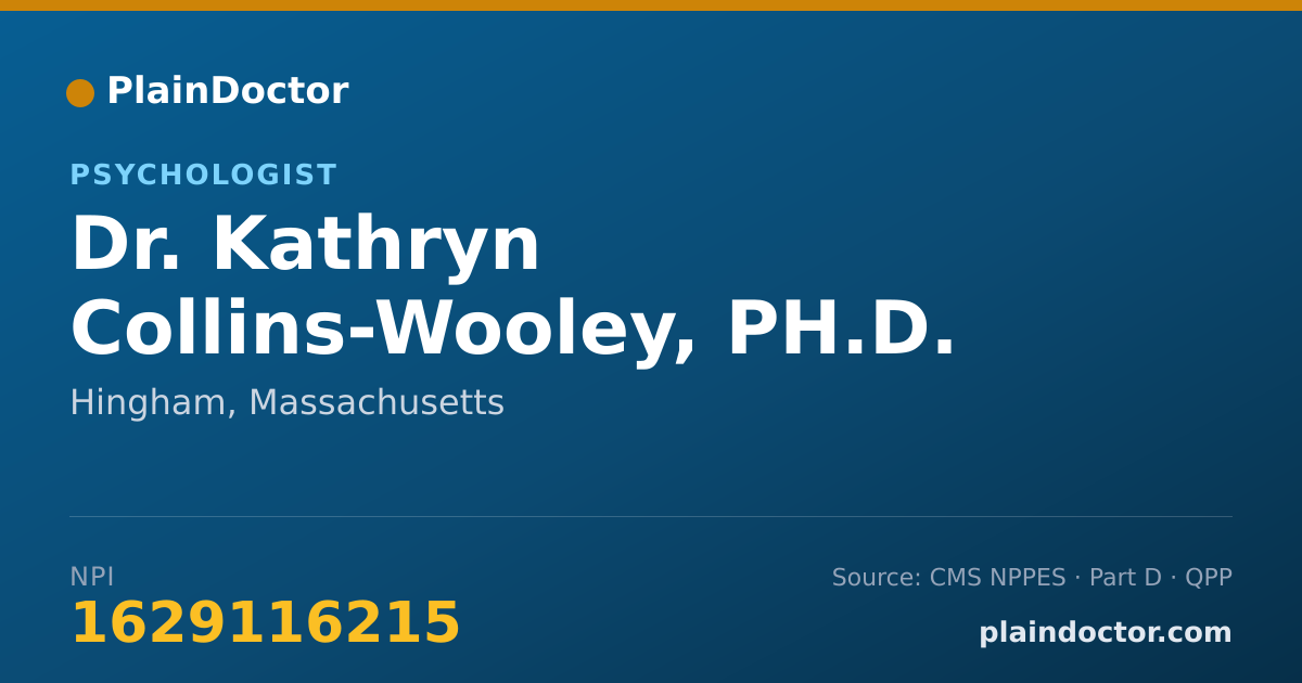 Shareable card for Kathryn Collins-Wooley, PH.D. - Psychologist, Hingham, MA