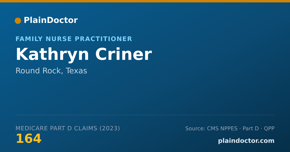 Shareable card for Kathryn Criner - Family Nurse Practitioner, Round Rock, TX