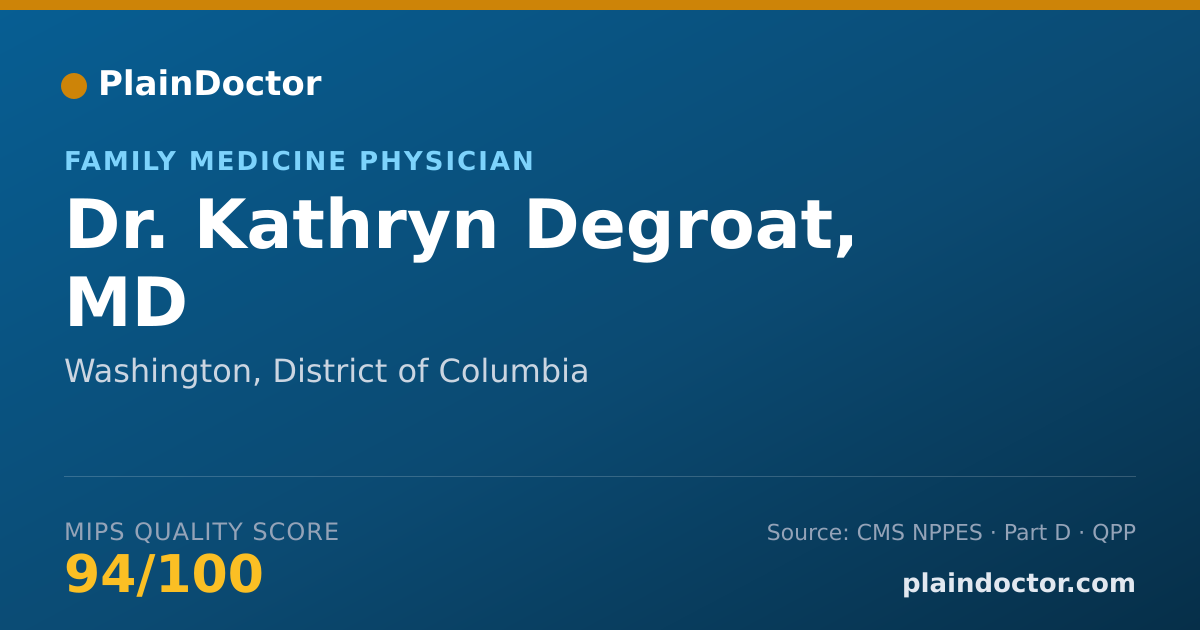 Shareable card for Kathryn Degroat, MD - Family Medicine Physician, Washington, DC