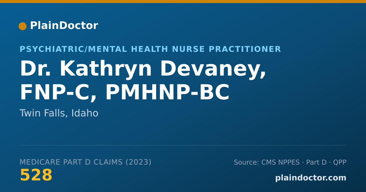 Shareable card for Kathryn Devaney, FNP-C, PMHNP-BC - Psychiatric/Mental Health Nurse Practitioner, Twin Falls, ID