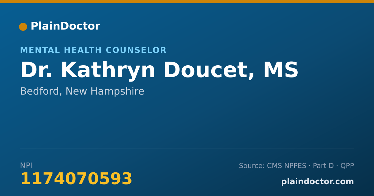 Shareable card for Kathryn Doucet, MS - Mental Health Counselor, Bedford, NH