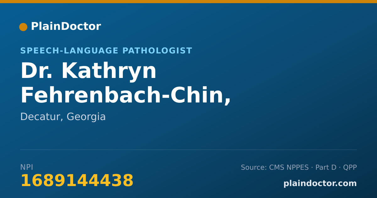 Shareable card for Kathryn Fehrenbach-Chin, CCC-SLP - Speech-Language Pathologist, Decatur, GA