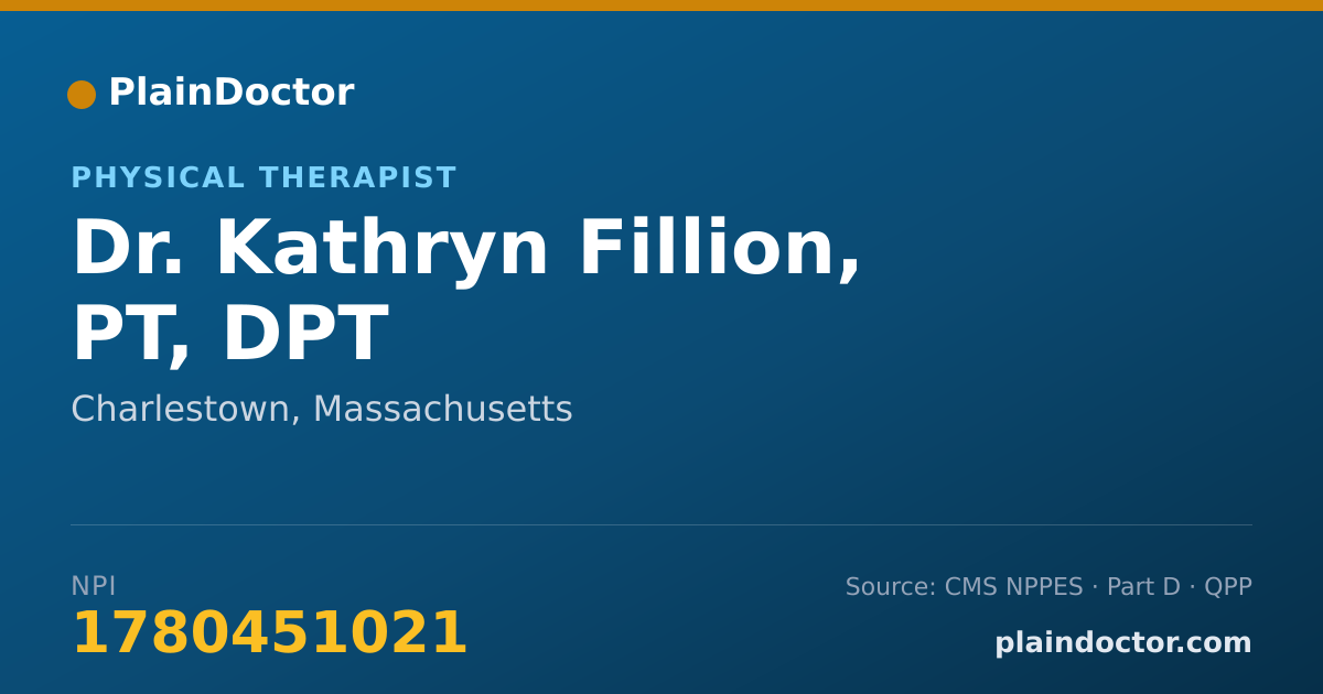 Shareable card for Kathryn Fillion, PT, DPT - Physical Therapist, Charlestown, MA