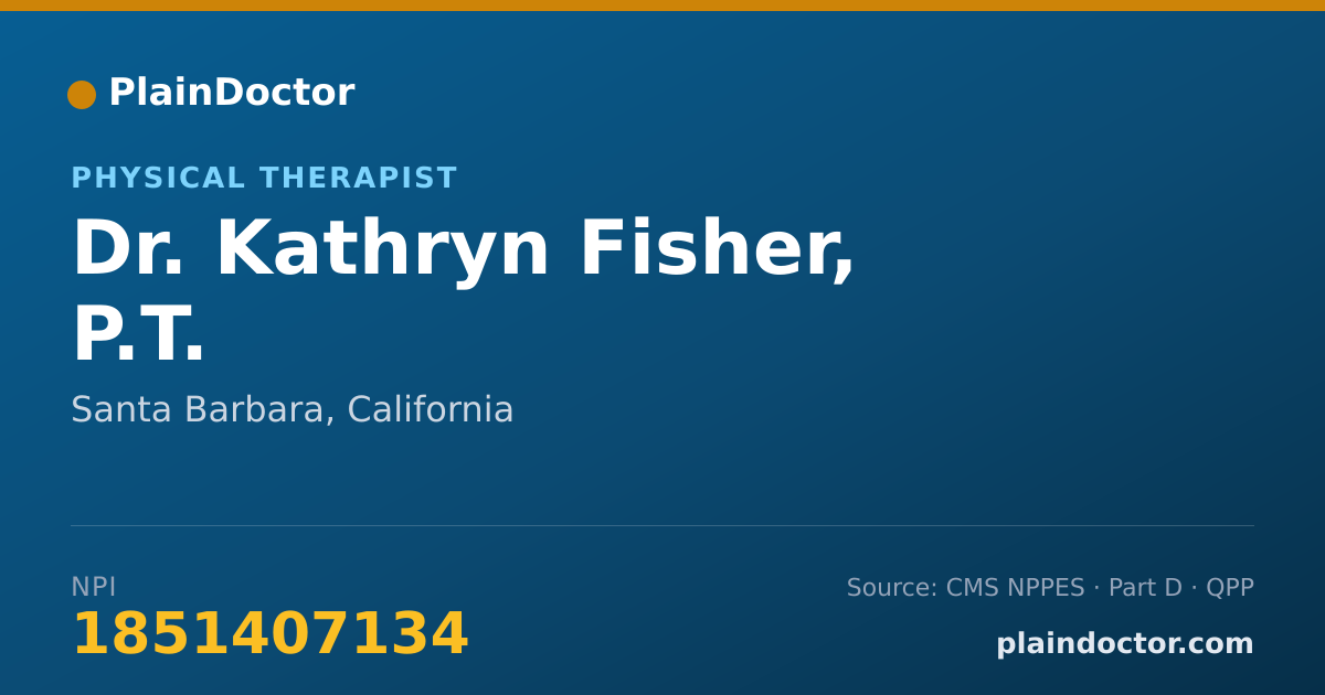 Shareable card for Kathryn Fisher, P.T. - Physical Therapist, Santa Barbara, CA