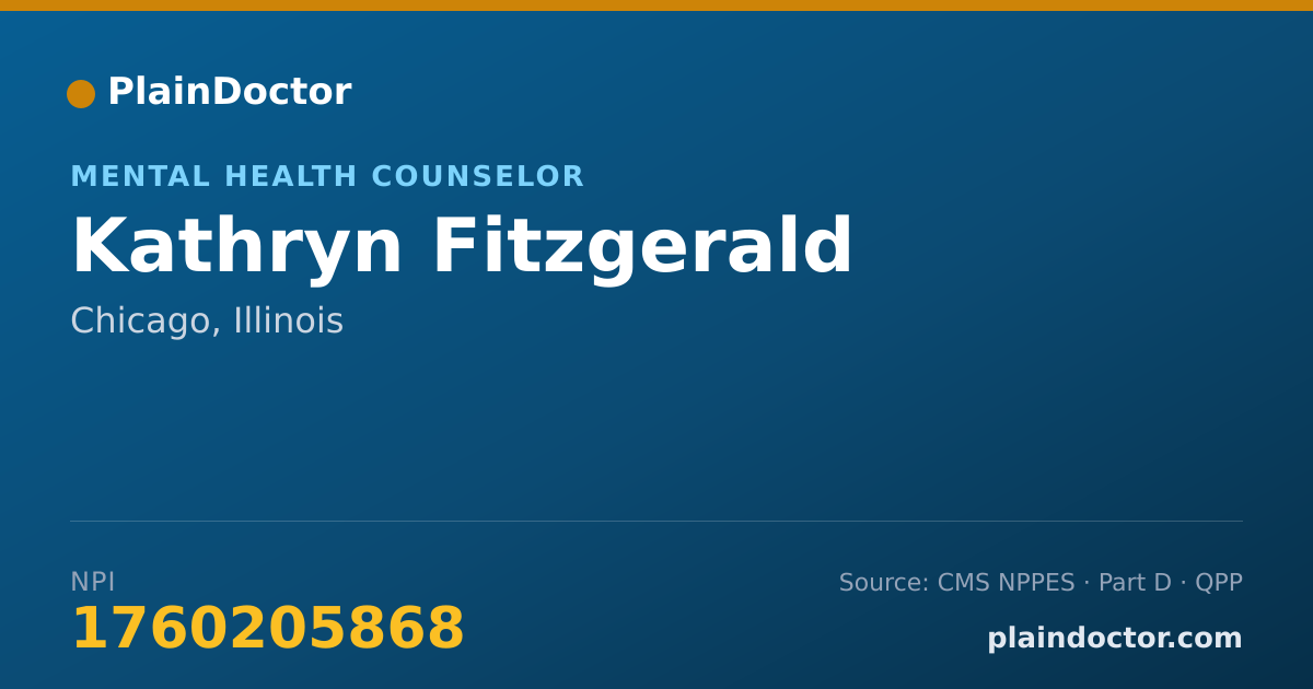 Shareable card for Kathryn Fitzgerald - Mental Health Counselor, Chicago, IL