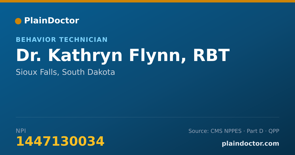 Shareable card for Kathryn Flynn, RBT - Behavior Technician, Sioux Falls, SD
