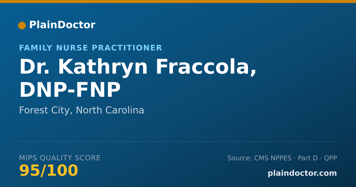 Shareable card for Kathryn Fraccola, DNP-FNP - Family Nurse Practitioner, Forest City, NC