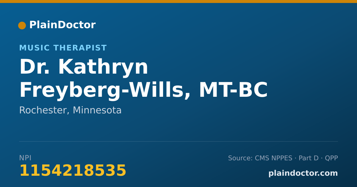 Shareable card for Kathryn Freyberg-Wills, MT-BC - Music Therapist, Rochester, MN