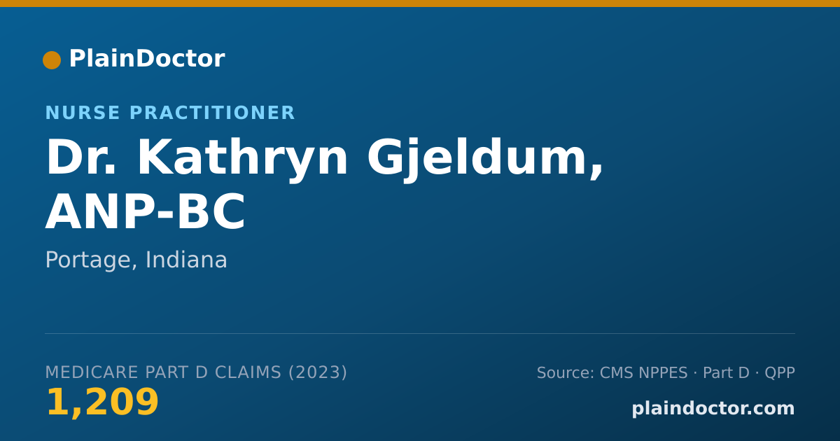 Shareable card for Kathryn Gjeldum, ANP-BC - Nurse Practitioner, Portage, IN
