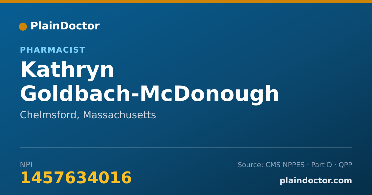 Shareable card for Kathryn Goldbach-McDonough - Pharmacist, Chelmsford, MA