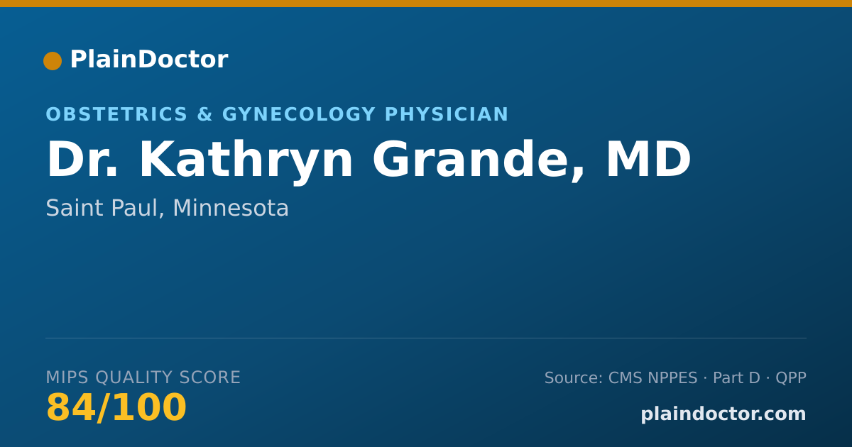 Shareable card for Kathryn Grande, MD - Obstetrics & Gynecology Physician, Saint Paul, MN