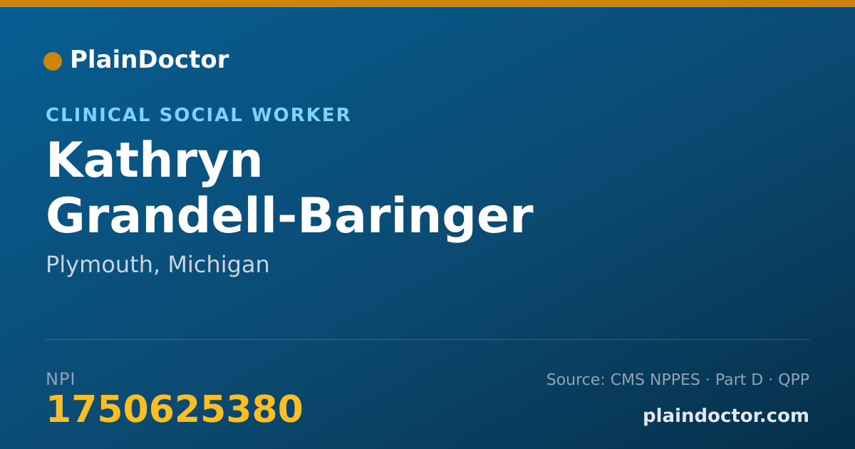 Shareable card for Kathryn Grandell-Baringer - Clinical Social Worker, Plymouth, MI