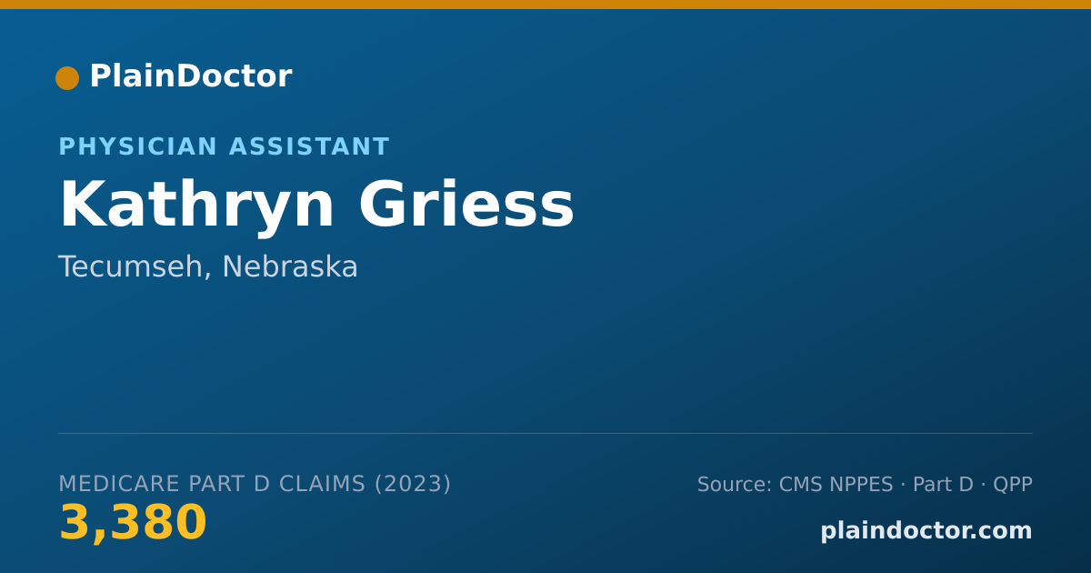 Shareable card for Kathryn Griess - Physician Assistant, Tecumseh, NE