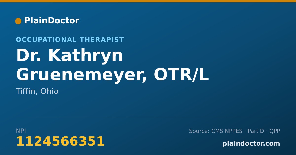 Shareable card for Kathryn Gruenemeyer, OTR/L - Occupational Therapist, Tiffin, OH