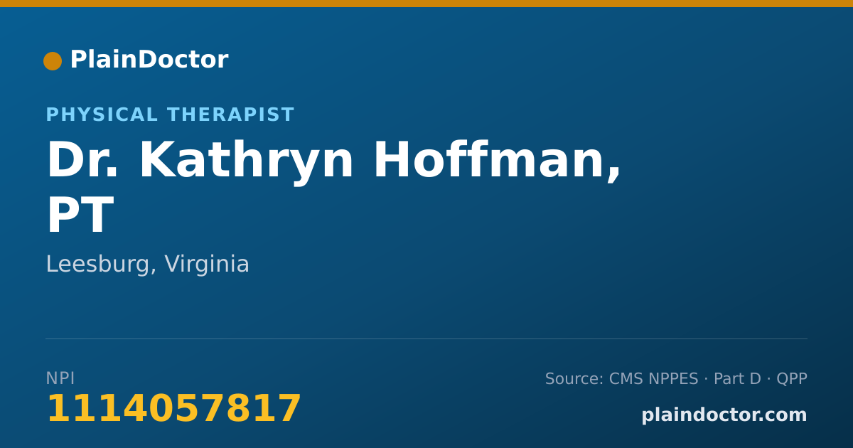 Shareable card for Kathryn Hoffman, PT - Physical Therapist, Leesburg, VA