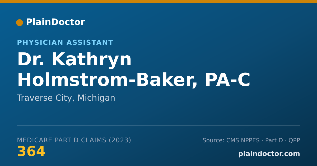 Shareable card for Kathryn Holmstrom-Baker, PA-C - Physician Assistant, Traverse City, MI