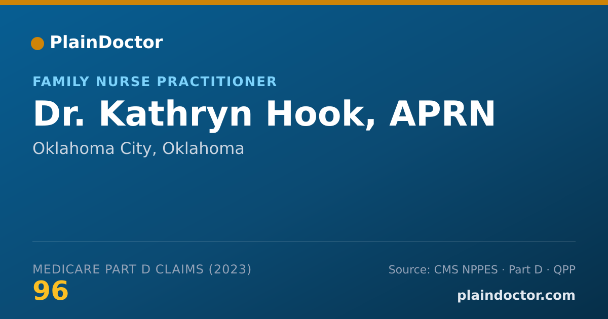 Shareable card for Kathryn Hook, APRN - Family Nurse Practitioner, Oklahoma City, OK