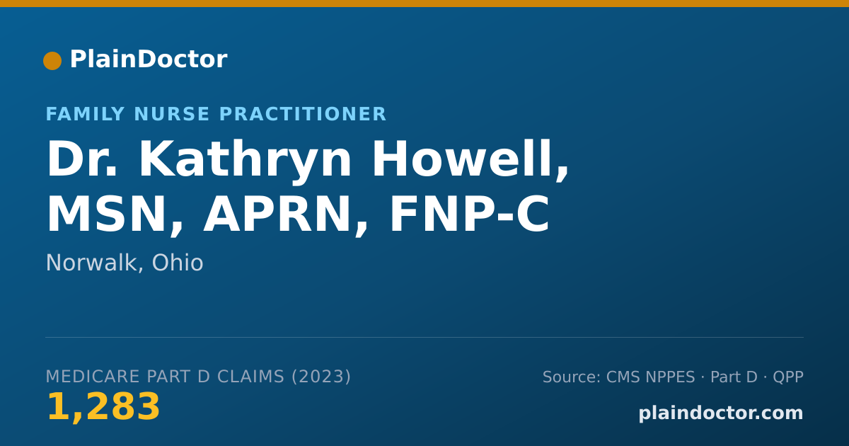 Shareable card for Kathryn Howell, MSN, APRN, FNP-C - Family Nurse Practitioner, Norwalk, OH