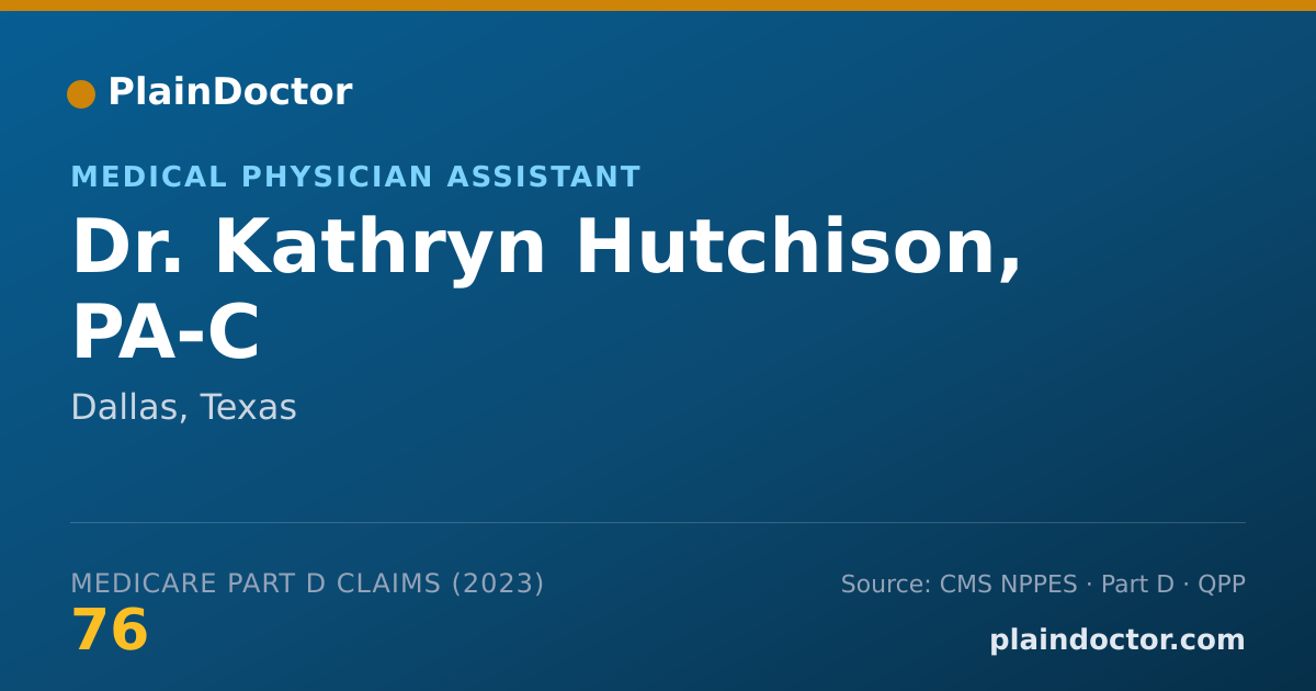 Shareable card for Kathryn Hutchison, PA-C - Medical Physician Assistant, Dallas, TX