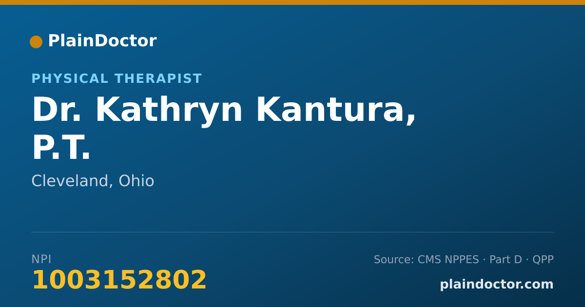 Shareable card for Kathryn Kantura, P.T. - Physical Therapist, Cleveland, OH