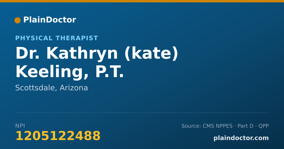 Shareable card for Kathryn (kate) Keeling, P.T. - Physical Therapist, Scottsdale, AZ