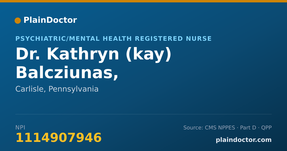 Shareable card for Kathryn (kay) Balcziunas, M.S.N.,R.N.,C.S - Psychiatric/Mental Health Registered Nurse, Carlisle, PA