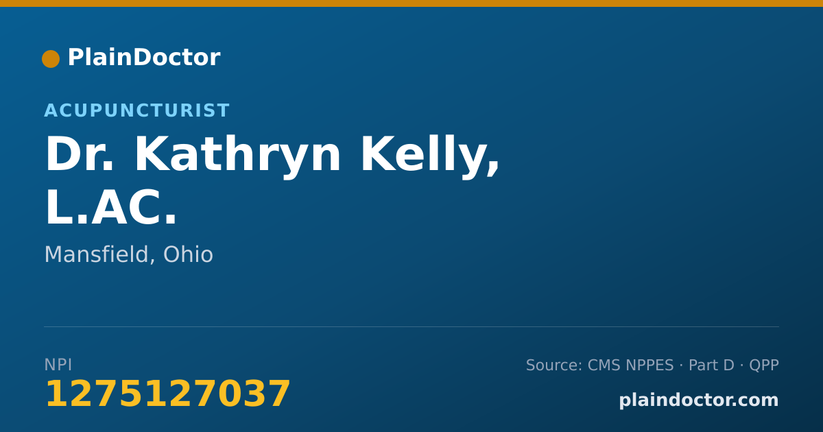 Shareable card for Kathryn Kelly, L.AC. - Acupuncturist, Mansfield, OH
