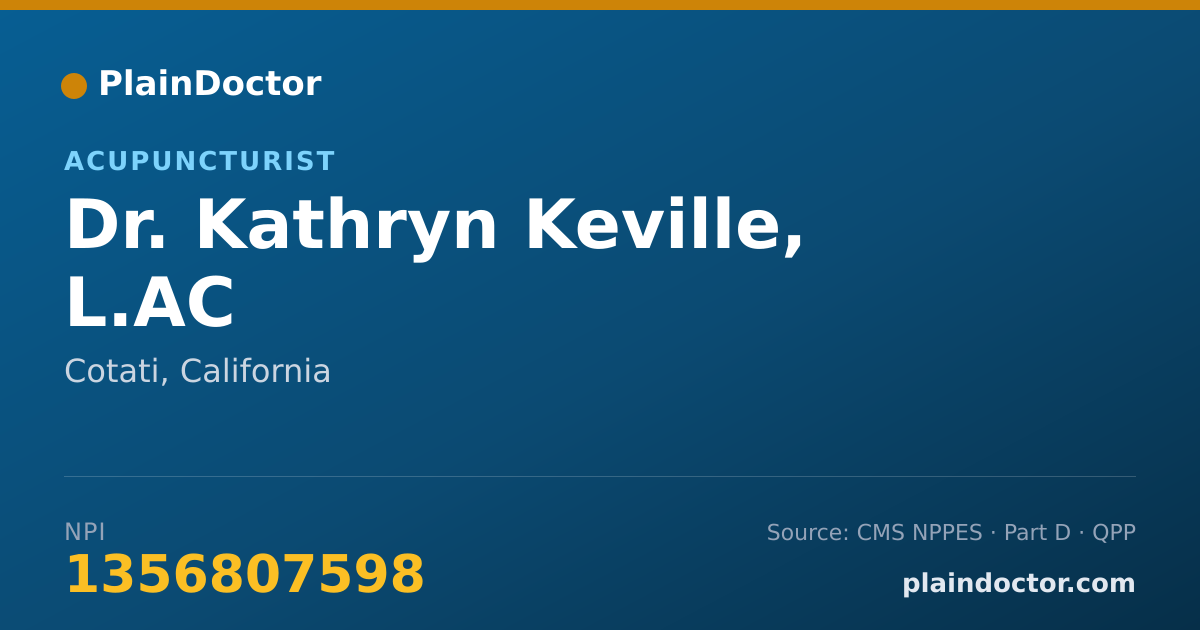 Shareable card for Kathryn Keville, L.AC - Acupuncturist, Cotati, CA