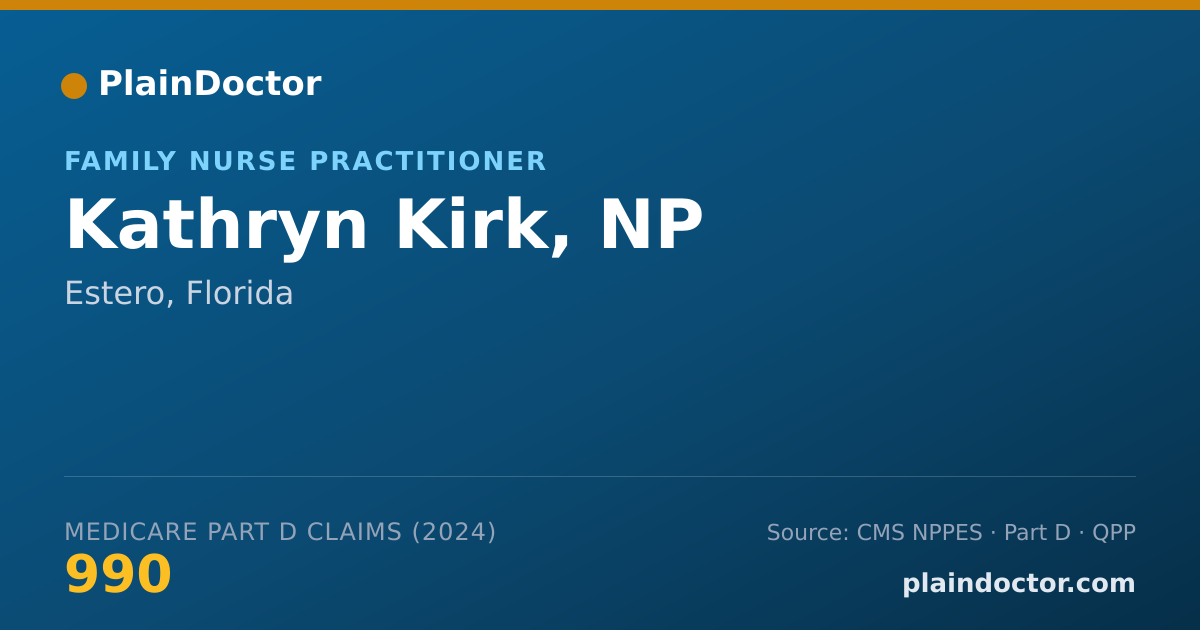 Shareable card for Kathryn Kirk, NP - Family Nurse Practitioner, Estero, FL