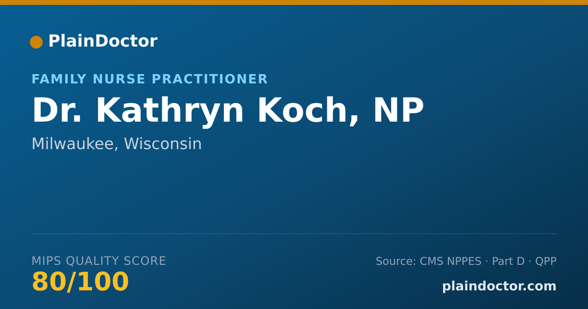 Shareable card for Kathryn Koch, NP - Family Nurse Practitioner, Milwaukee, WI