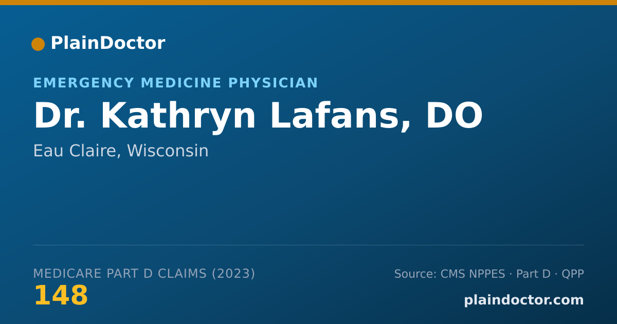 Shareable card for Kathryn Lafans, DO - Emergency Medicine Physician, Eau Claire, WI