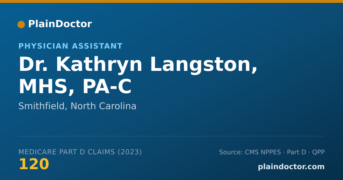 Shareable card for Kathryn Langston, MHS, PA-C - Physician Assistant, Smithfield, NC