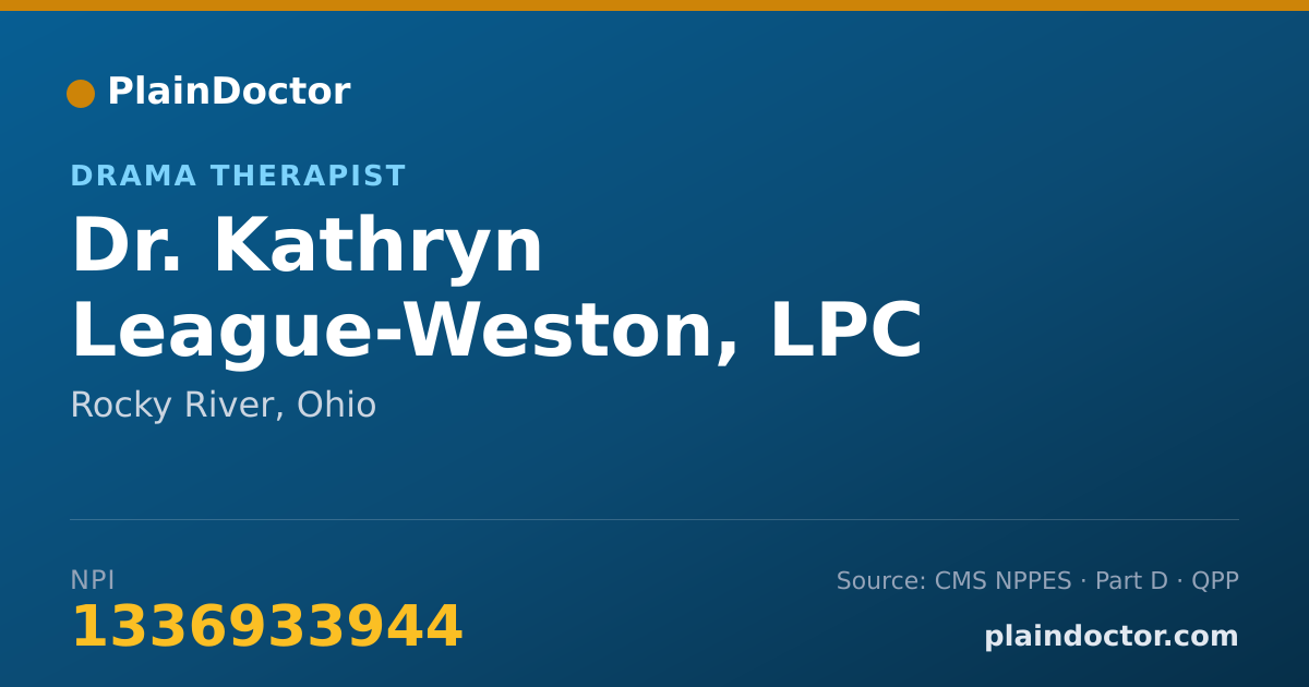 Shareable card for Kathryn League-Weston, LPC - Drama Therapist, Rocky River, OH