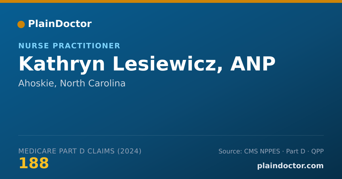 Shareable card for Kathryn Lesiewicz, ANP - Nurse Practitioner, Ahoskie, NC