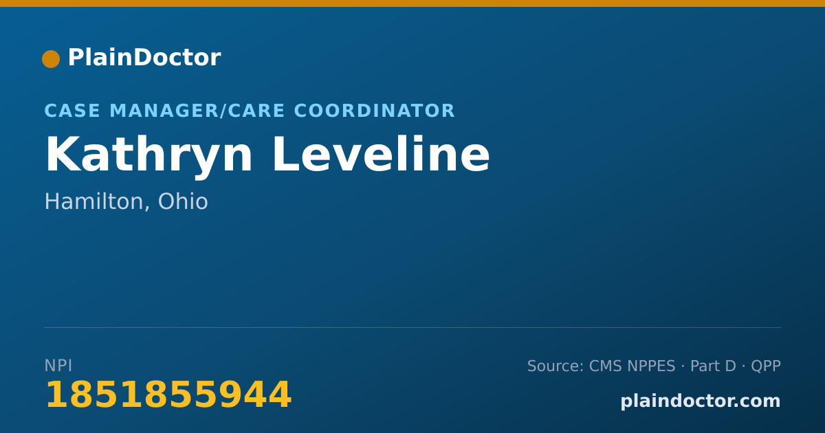 Shareable card for Kathryn Leveline - Case Manager/Care Coordinator, Hamilton, OH