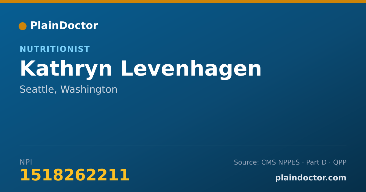 Shareable card for Kathryn Levenhagen - Nutritionist, Seattle, WA