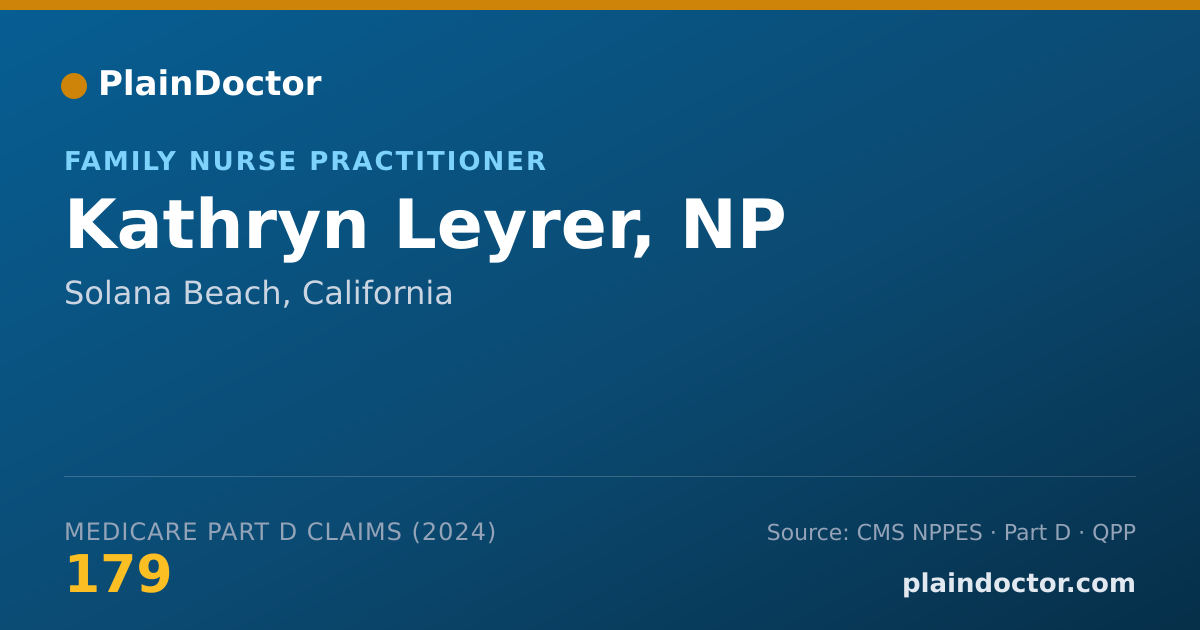 Shareable card for Kathryn Leyrer, NP - Family Nurse Practitioner, Solana Beach, CA