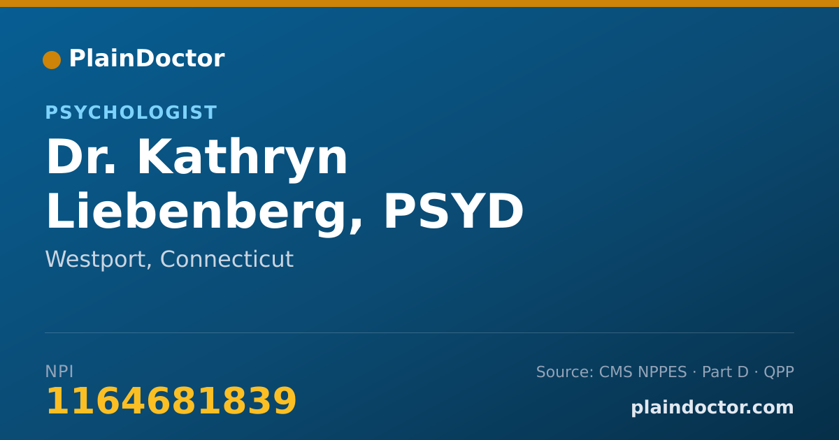 Shareable card for Kathryn Liebenberg, PSYD - Psychologist, Westport, CT