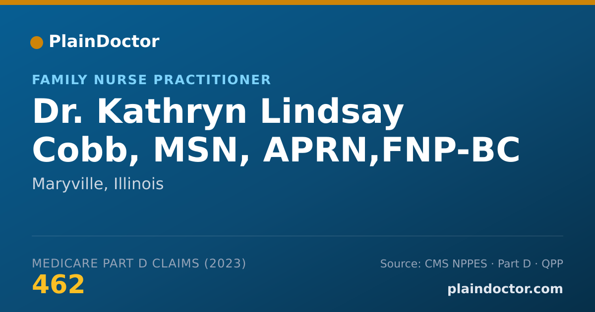 Shareable card for Kathryn Lindsay Cobb, MSN, APRN,FNP-BC - Family Nurse Practitioner, Maryville, IL