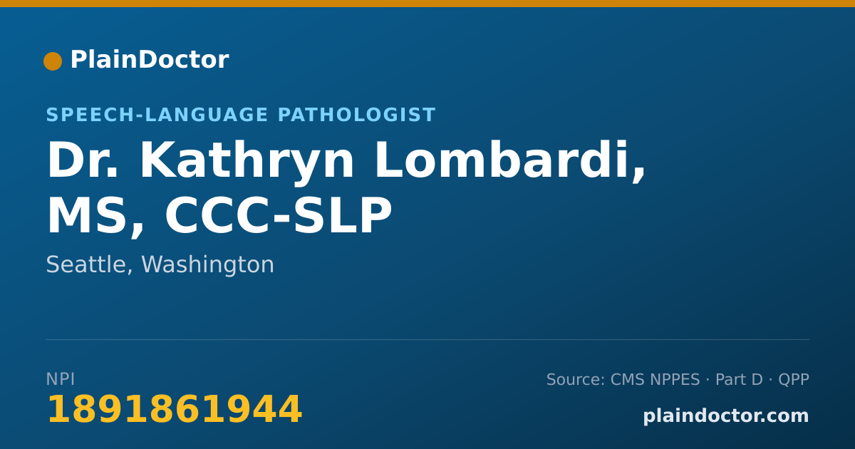 Shareable card for Kathryn Lombardi, MS, CCC-SLP - Speech-Language Pathologist, Seattle, WA