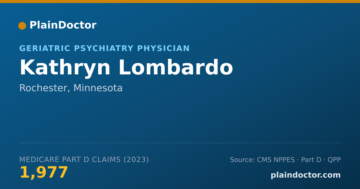 Shareable card for Kathryn Lombardo - Geriatric Psychiatry Physician, Rochester, MN