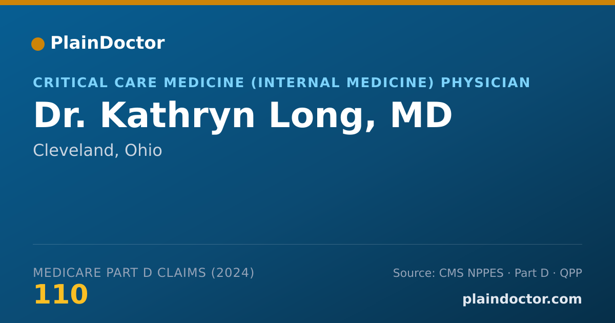 Shareable card for Kathryn Long, MD - Critical Care Medicine (Internal Medicine) Physician, Cleveland, OH