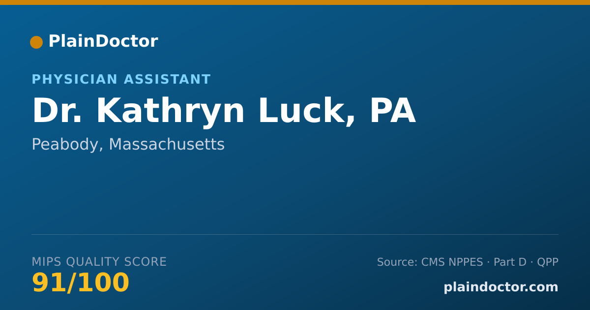 Shareable card for Kathryn Luck, PA - Physician Assistant, Peabody, MA