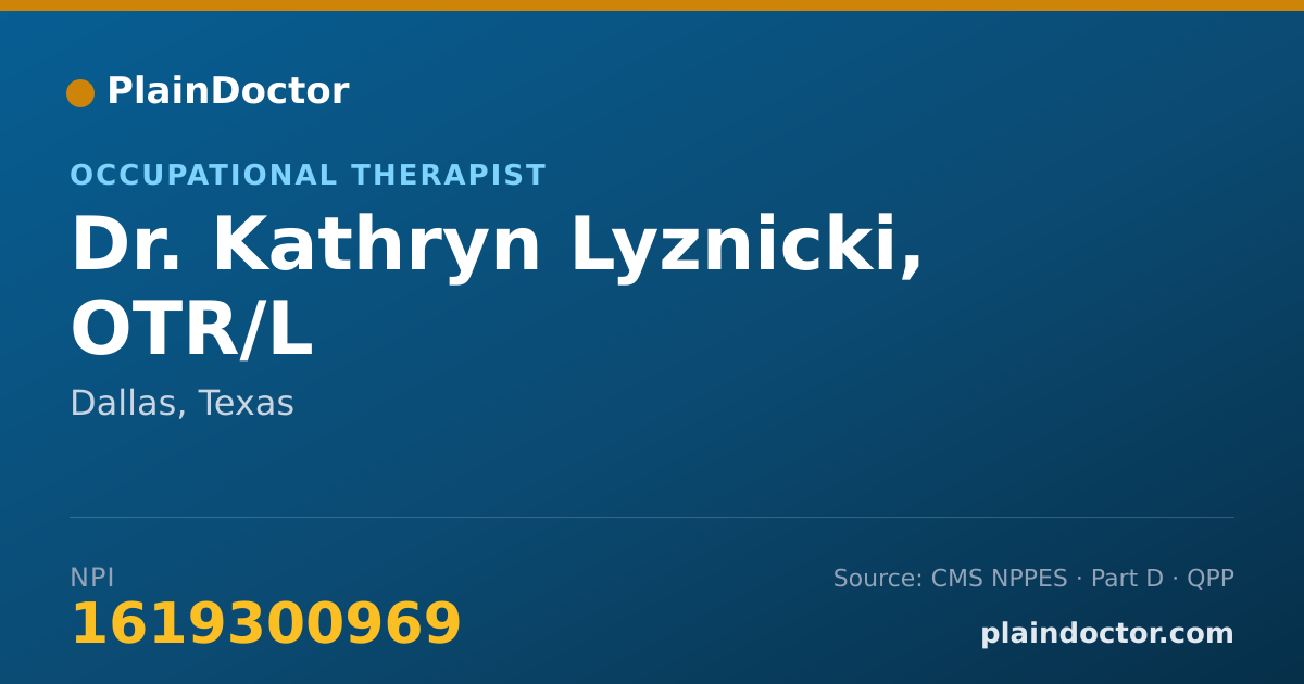 Shareable card for Kathryn Lyznicki, OTR/L - Occupational Therapist, Dallas, TX